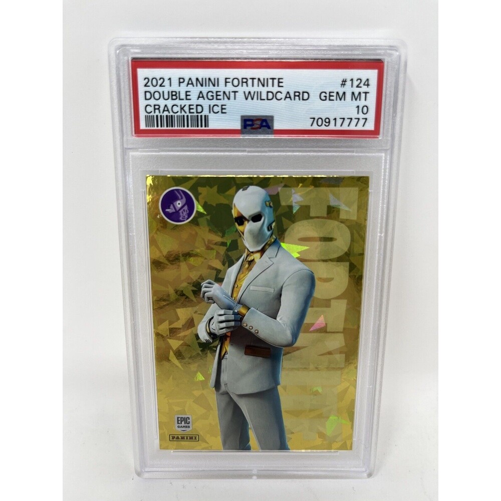 DOUBLE AGENT WILDCARD 2021 Panini Fortnite 124 Cracked Ice PSA 10 GEM